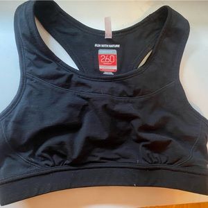 Black, women’s, small, merino wool sports bra. Icebreaker.